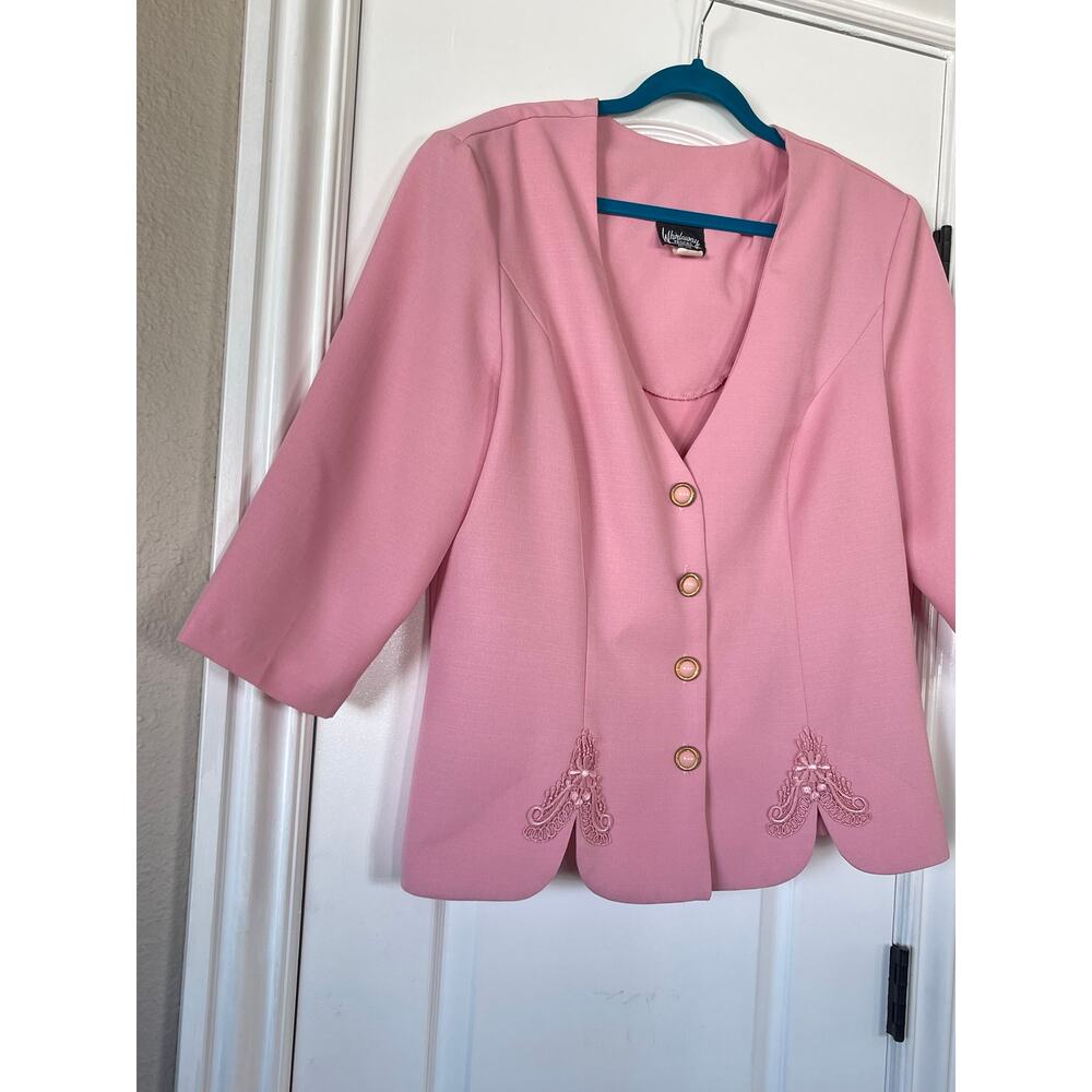 Vintage Whirlaway Frocks Pink Blazer Jacket Size 18 - Picture 2 of 7